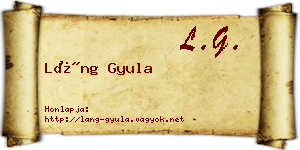 Láng Gyula névjegykártya